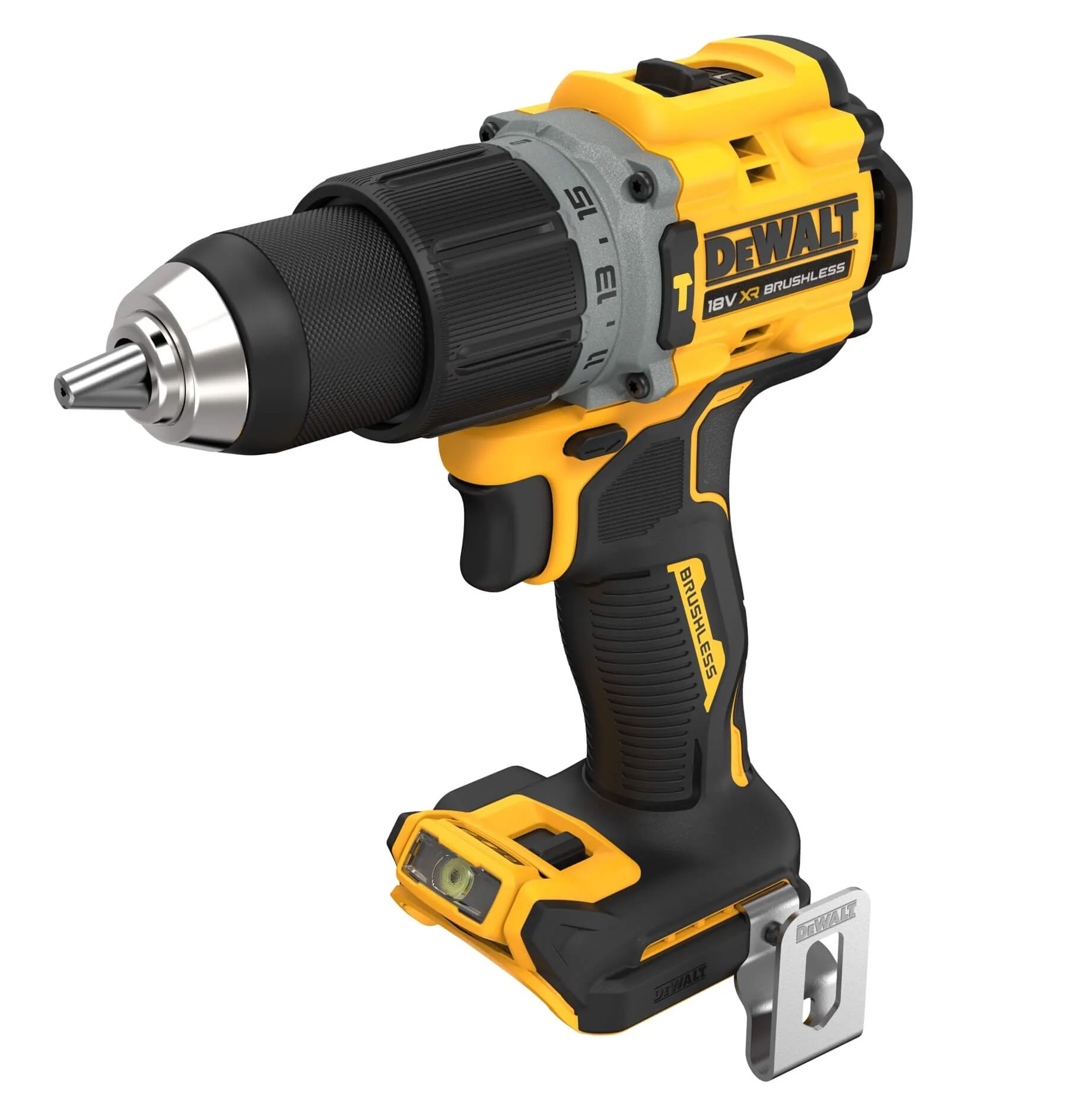 DeWalt DCD805NT Akku-Schlagbohrschrauber, Schrägansicht von vorne