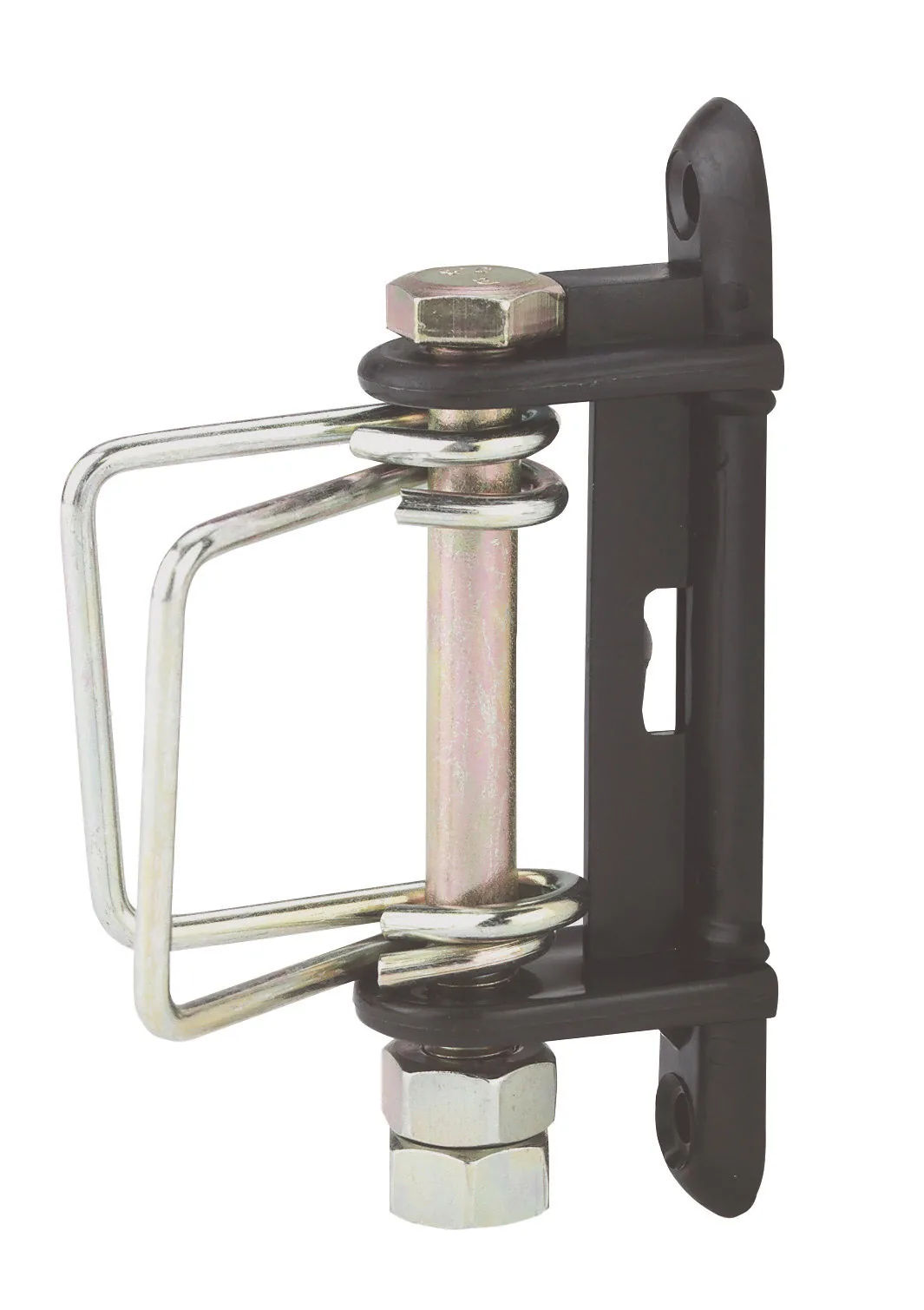 Kerbl Eckisolator mit Zusatzbügel für 40-mm-Weidebänder, schwarz mit Metallbügeln