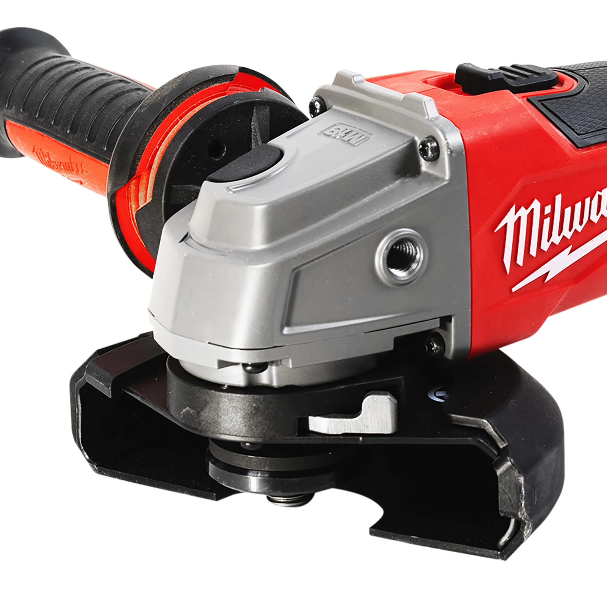 Getriebekopf des Milwaukee M18 FUEL FSAG125X mit Aufnahmegewinde, Nahaufnahme