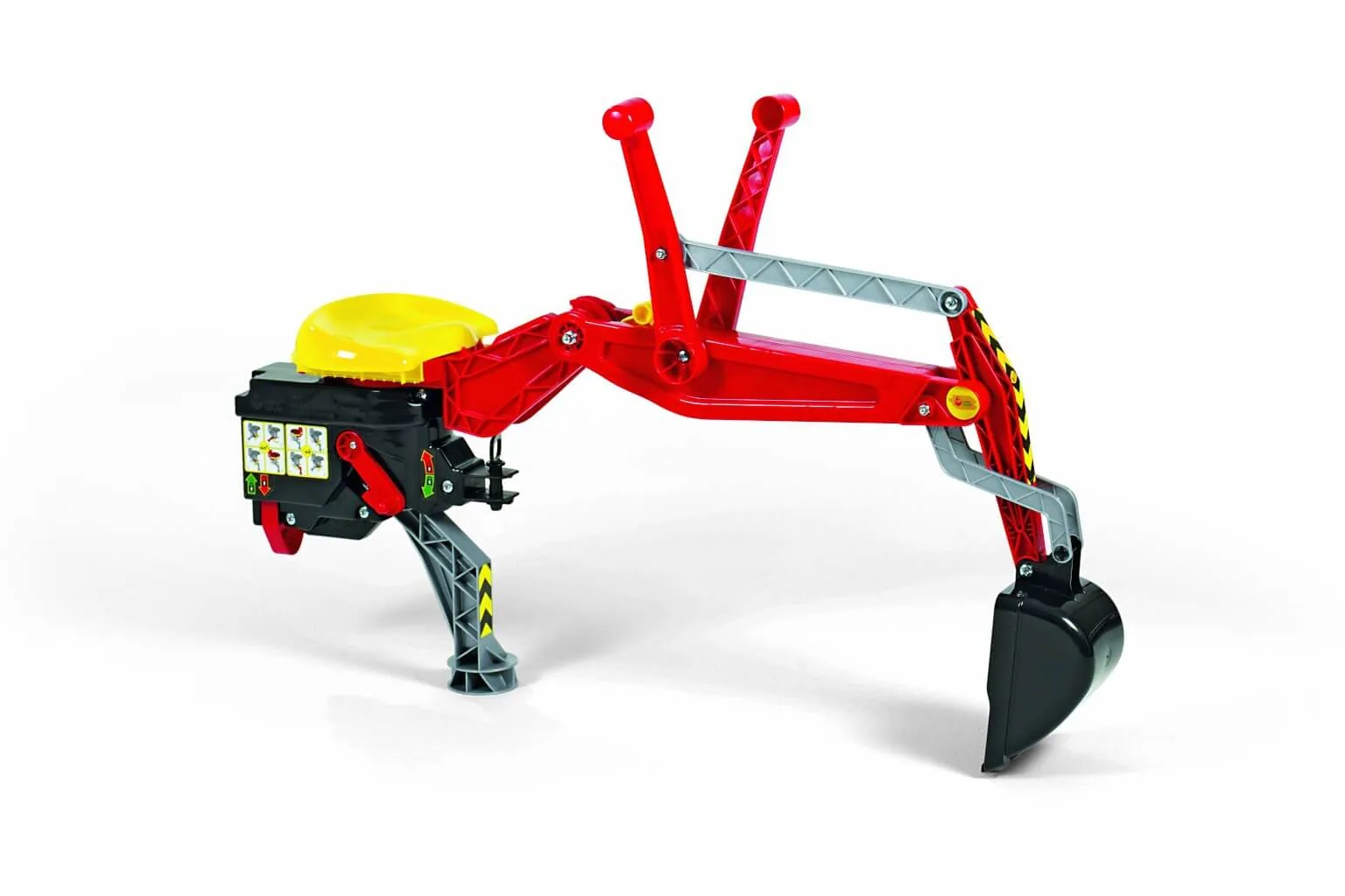 Rolly Toys rollyBackhoe in Rot, anbaubarer Heckbagger für Kinder-Trettraktoren