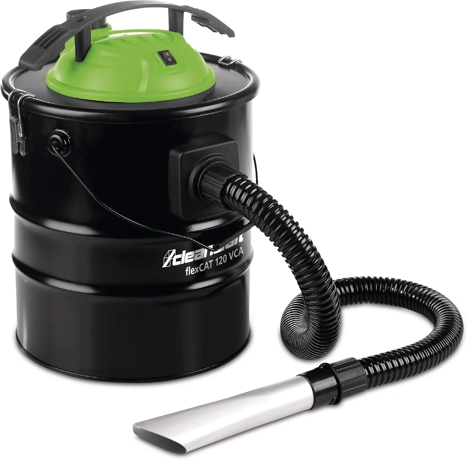 Cleancraft flexCAT 120 VCA Aschesauger mit angeschlossenem Saugschlauch und Aluminiumdüse