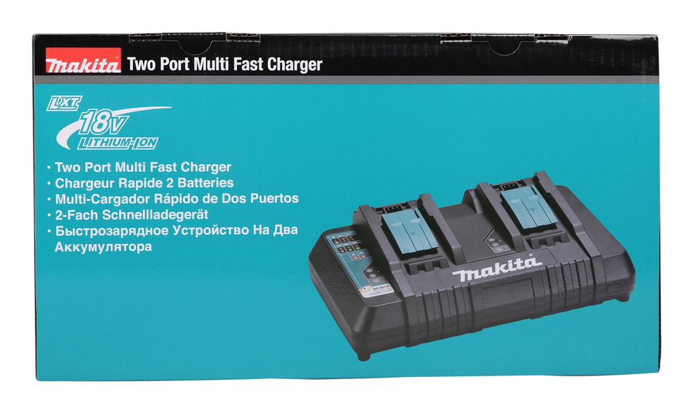 Makita 196933-6 Doppel-Schnellladegerät DC18RD – Effizientes Laden für 14, 4V und 18V LXT-Akkus Makita 196933-6 Doppel-Schnellladegerät DC18RD – Effizientes Laden für 14, 4V und 18V LXT-Akkus