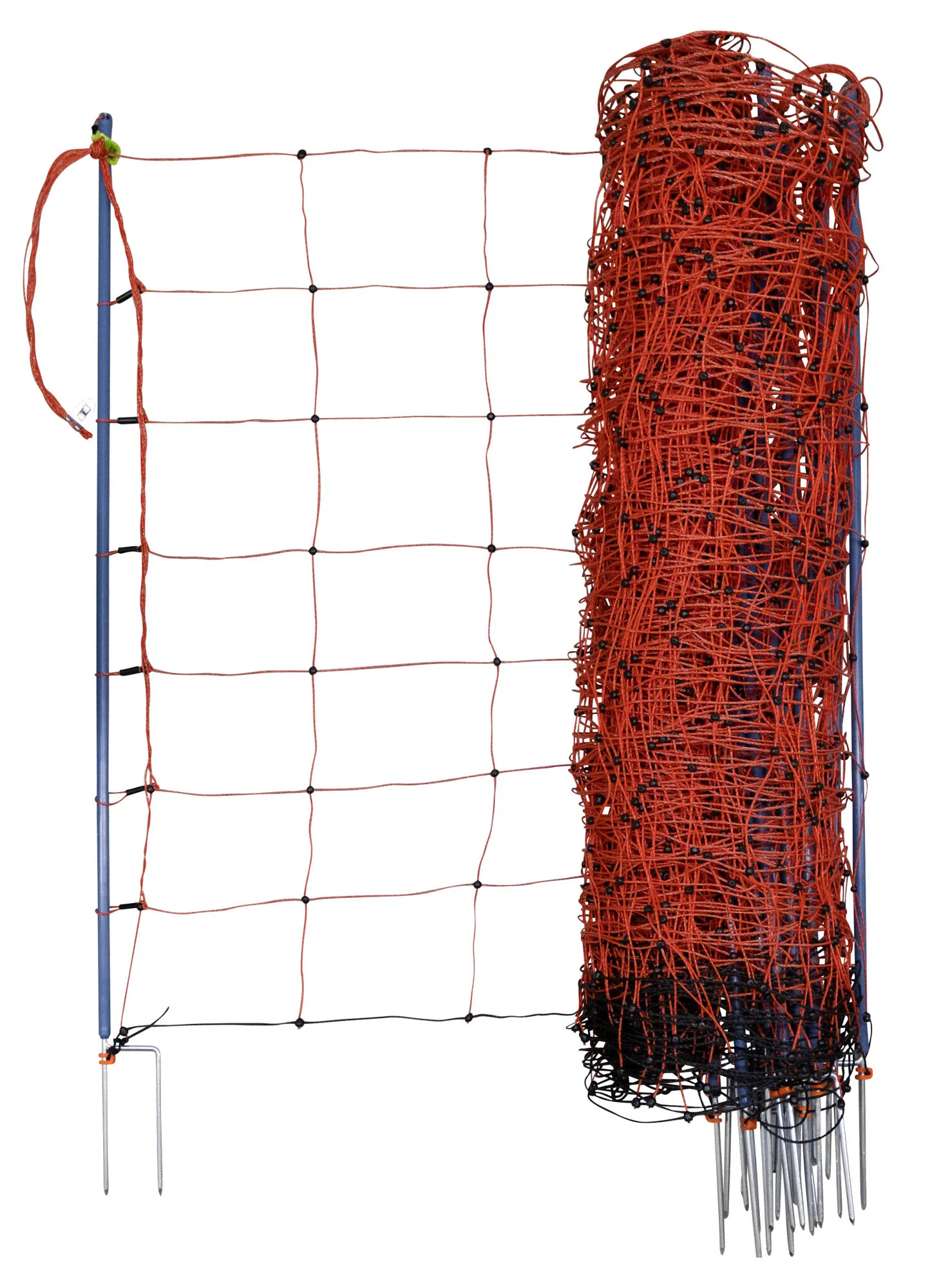 OviNet Premium Weidezaunnetz in Orange, 50 m Schafnetz mit 90 cm Höhe und Doppelspitze