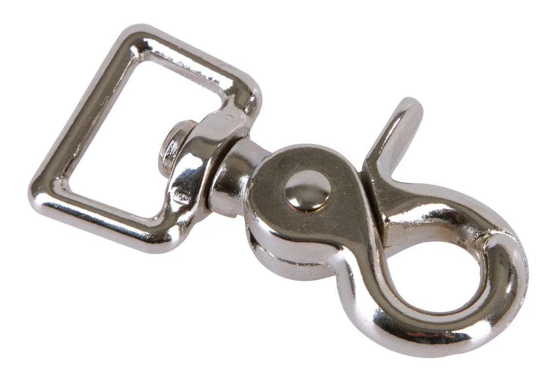 Kerbl Zügelsnaps aus vernickeltem Metall mit Drehgelenk für Zügel bis 20 mm, 2er-Pack
