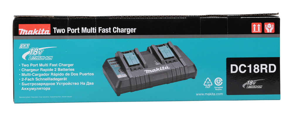Makita 196933-6 Doppel-Schnellladegerät DC18RD – Effizientes Laden für 14, 4V und 18V LXT-Akkus