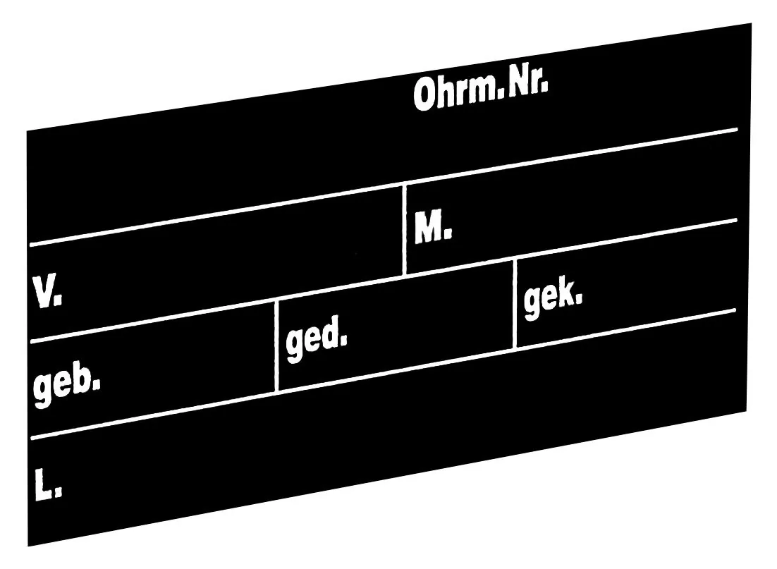 Kerbl Stalltafel mittel 40 x 22 cm in Schwarz mit beschriftbaren Feldern
