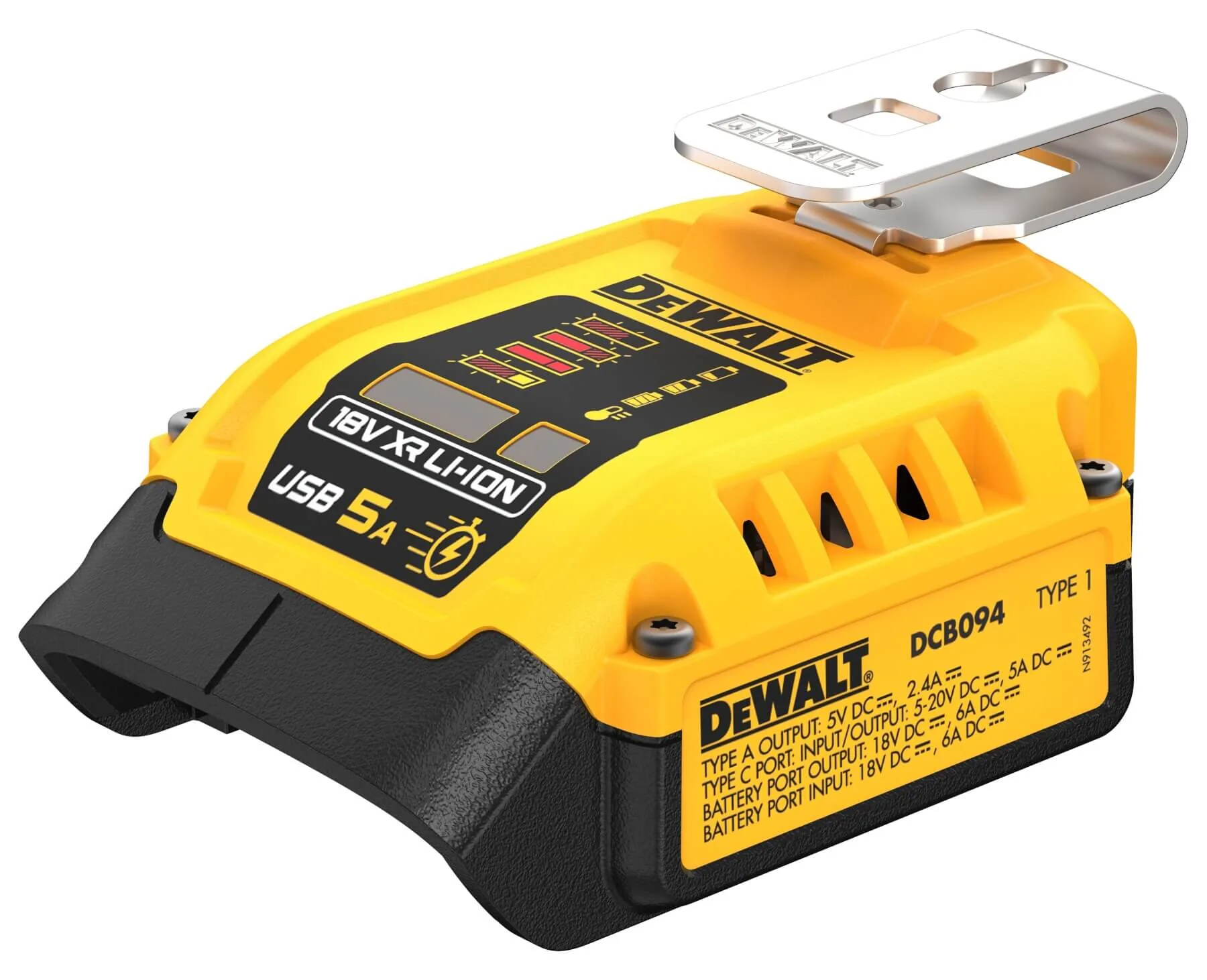 DeWalt DCB094 18V XR USB-Ladeadapter mit 5-A-Ausgang