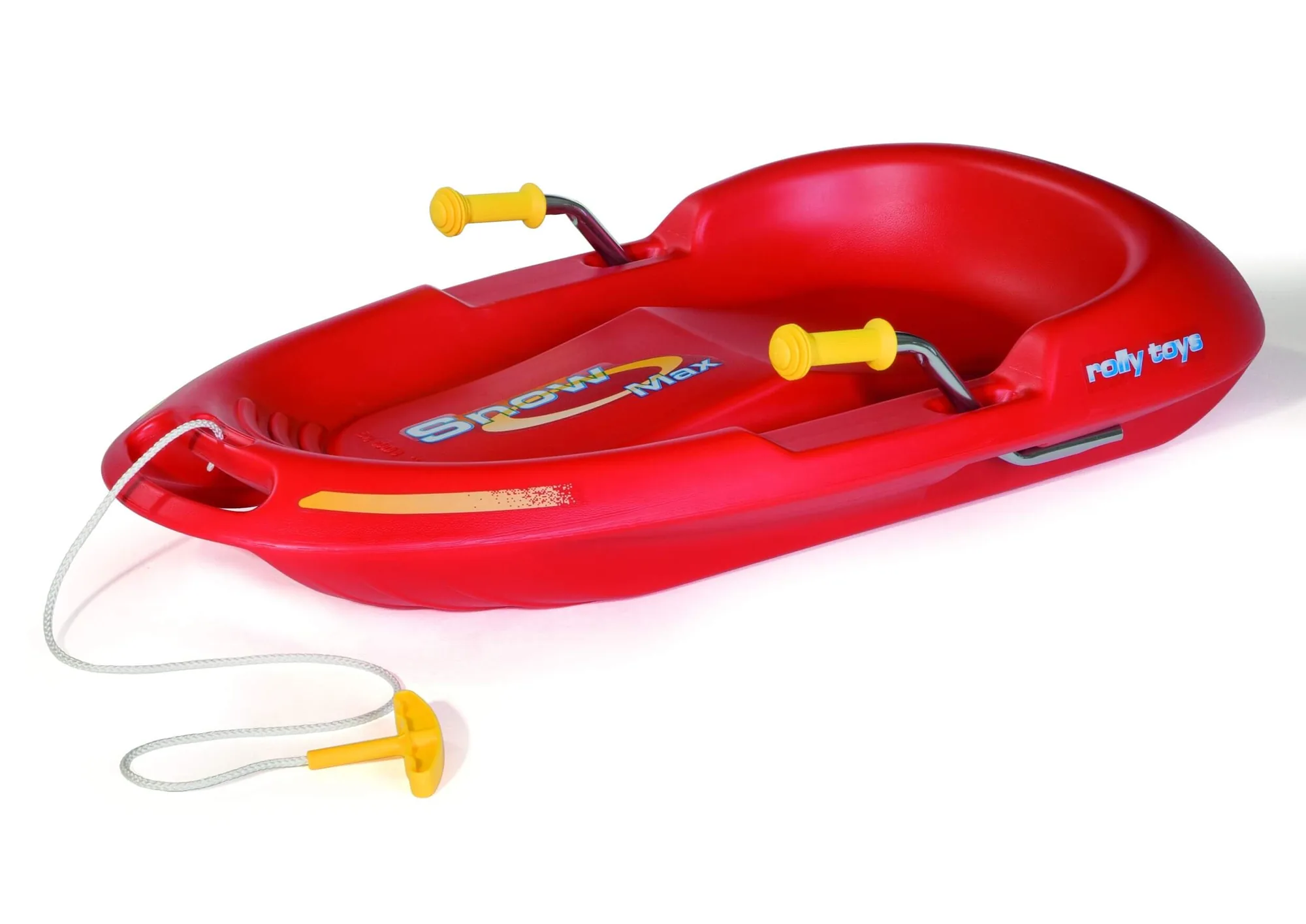 Rolly Toys rollySnow Max in Rot, stabiler Kinderschlitten mit Zugleine, belastbar bis 100 kg