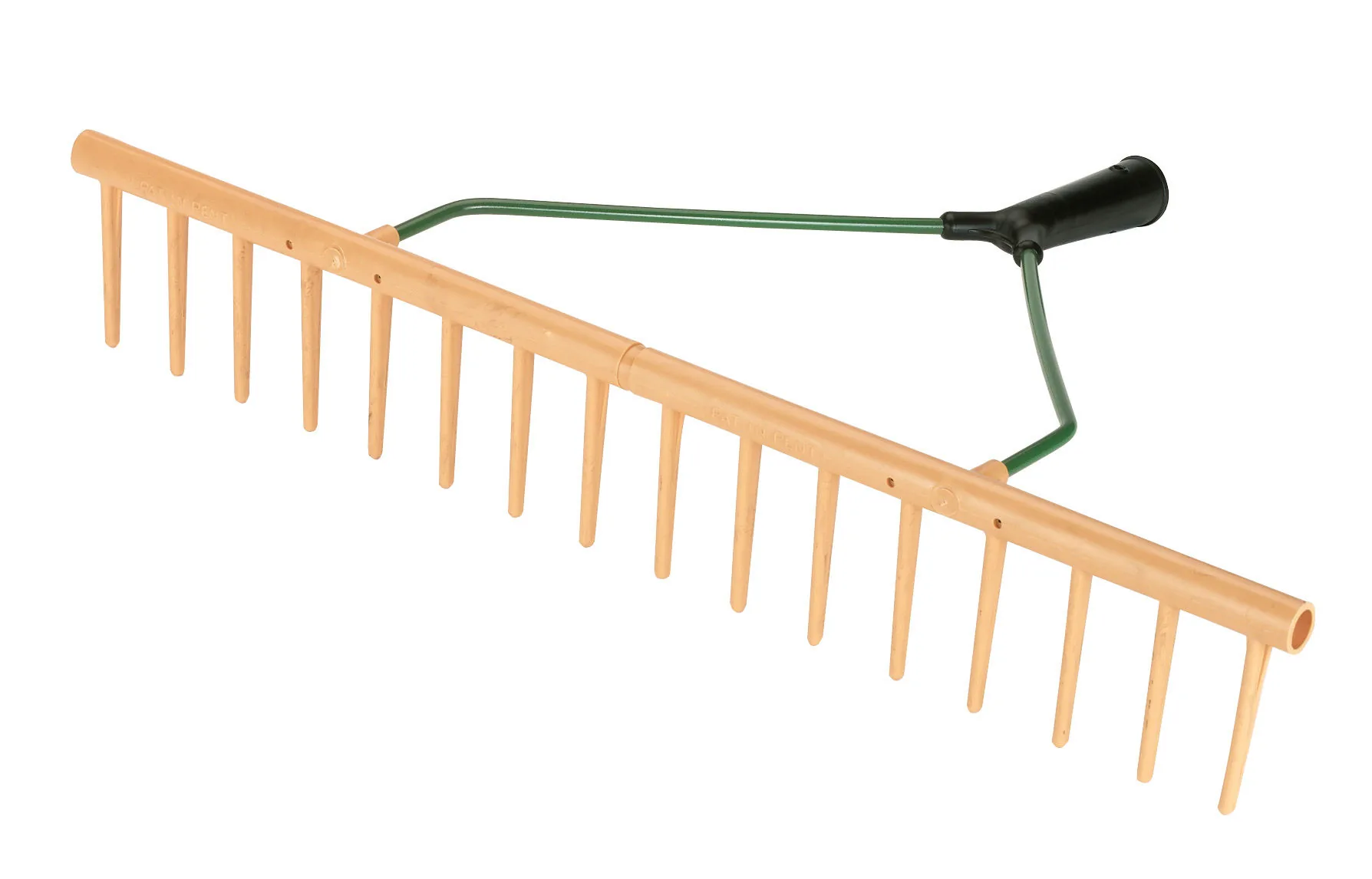 Kerbl Kunststoffrechen 64 cm mit 16 Zinken und grünem Bügelgriff