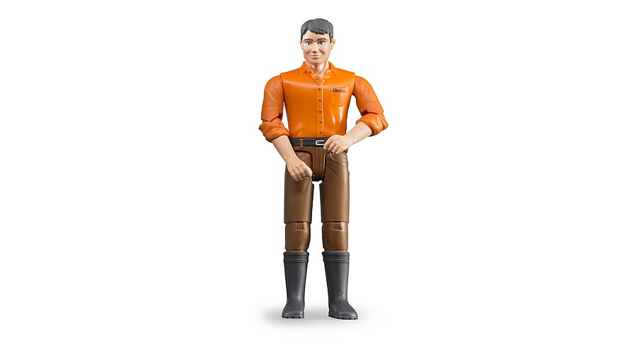 BRUDER bworld Spielfigur – Mann mit hellem Hauttyp und brauner Hose BRUDER bworld Spielfigur – Mann mit hellem Hauttyp und brauner Hose