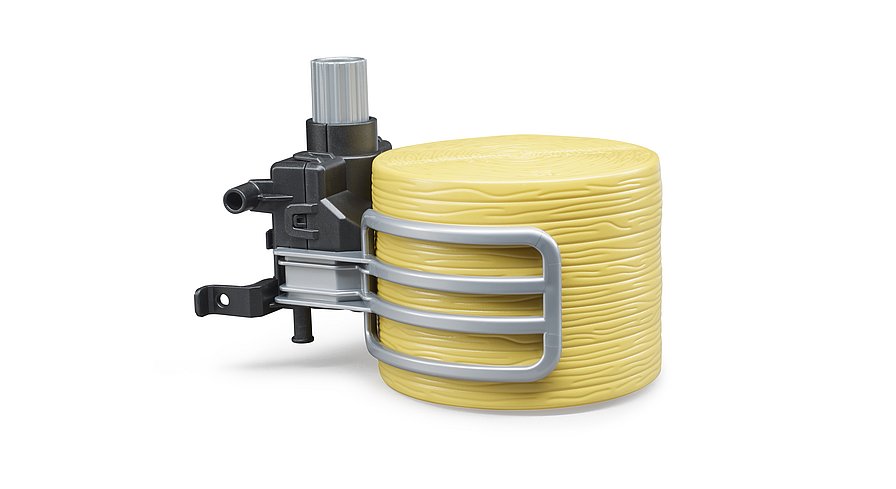 Graue Bruder Ballenzange (Modell 02332) inklusive einem ockerbraunen Rundballen