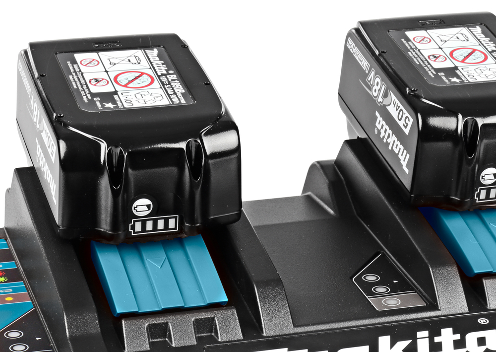 Makita 196933-6 Doppel-Schnellladegerät DC18RD – Effizientes Laden für 14, 4V und 18V LXT-Akkus Makita 196933-6 Doppel-Schnellladegerät DC18RD – Effizientes Laden für 14, 4V und 18V LXT-Akkus