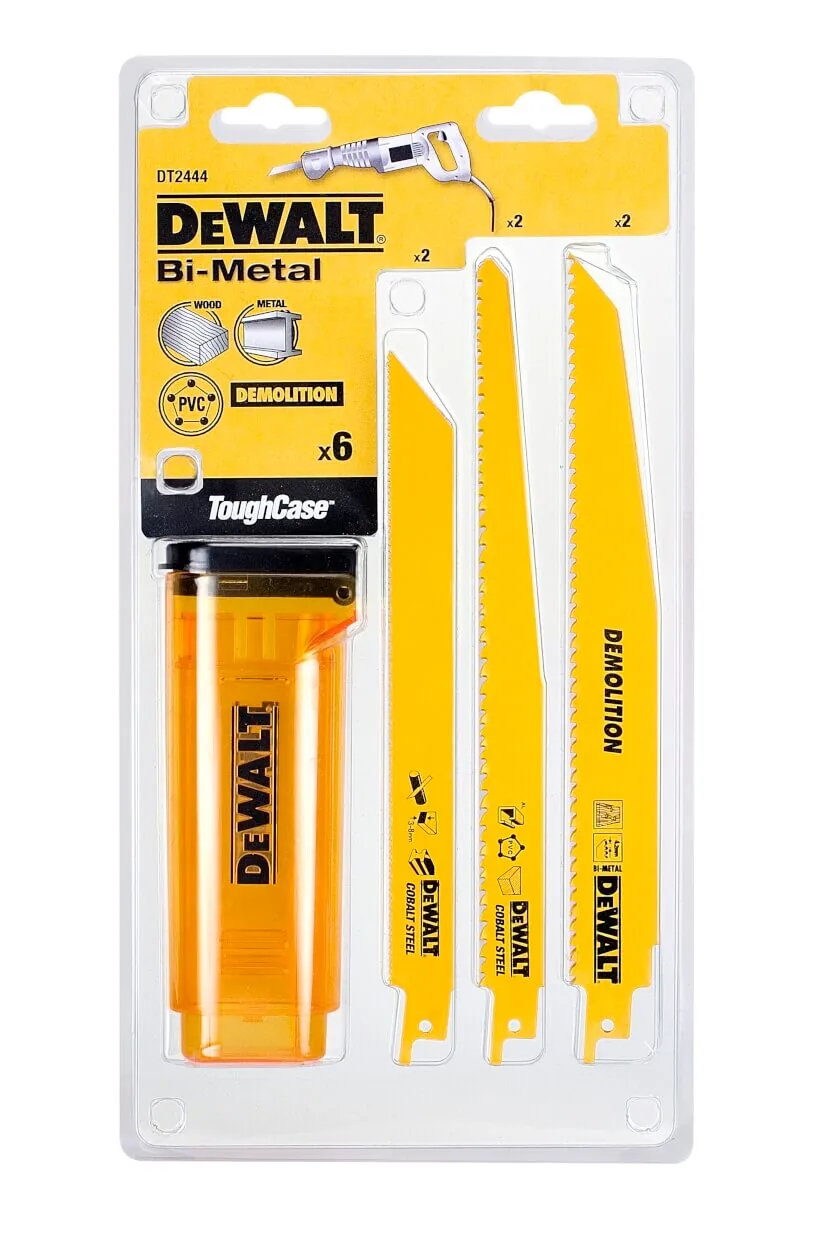 DeWalt DT2444 Säbelsägeblatt-Set, 6-teilig aus Bi-Metall mit ToughCase-Box