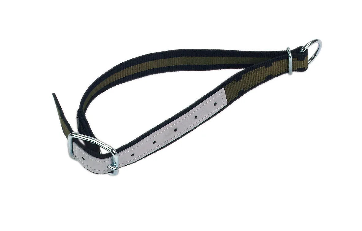 Kerbl Rinderhalsband 85 x 4 cm aus Gurtband mit Lederteil, Ovalring und D-Ring