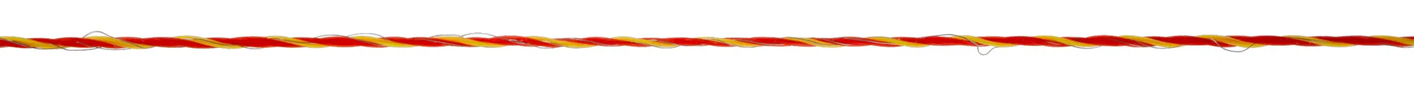 Rot-weiße Perlonlitze, freigestellte Detailaufnahme