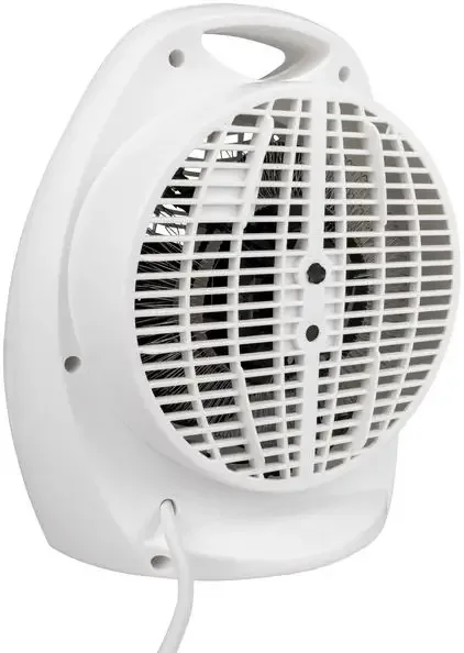 Weißer Güde Heizlüfter GH 2000 von hinten mit Lüftungsgitter und Kabel