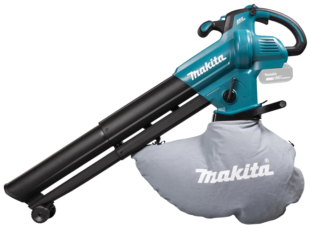 Makita DUB187 Akku-Laubbläser und -sauger mit Fangsack, Seitenansicht