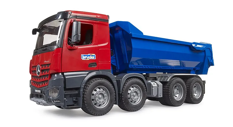 Detailgetreuer BRUDER Spielzeug-LKW: Mercedes-Benz Arocs Muldenkipper für die Baustelle