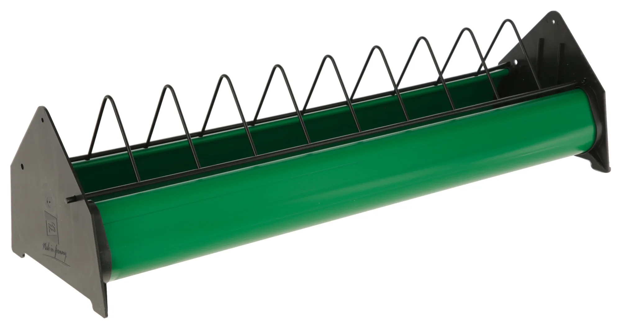 Kerbl Kunststoff-Futtertrog für Hühner in Grün mit Drahtspirale, 75 cm