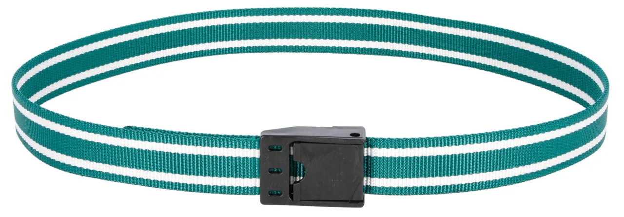 Kerbl Halsmarkierungsband in Grün-Weiß mit schwarzem Klemmverschluss, 130 cm