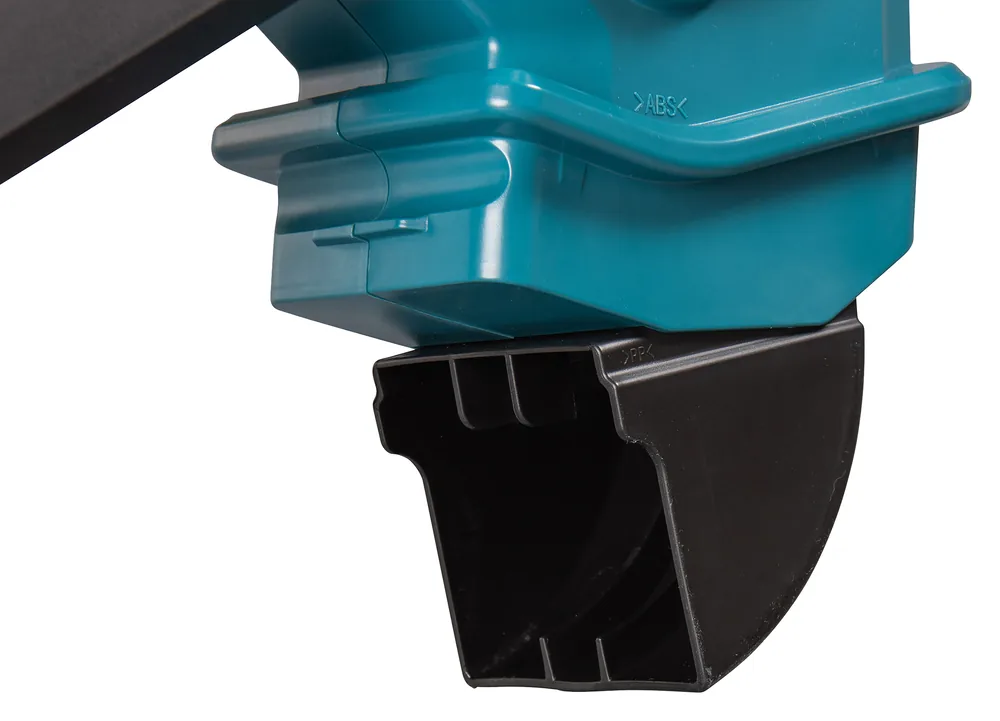 Nahaufnahme des Saugschachts am Makita DUB187 Laubsauger