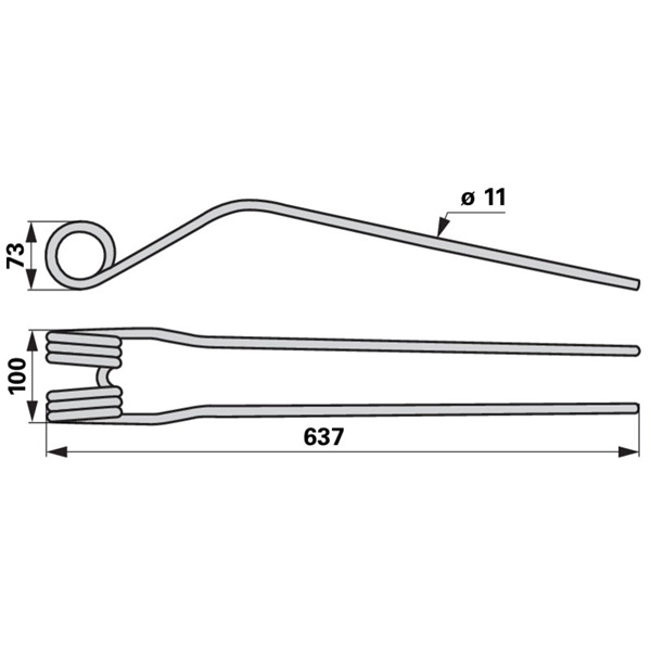 Krone Zinken 3 Windungen 10,5mm (200428390) | Original Ersatzteile für Erntetechnik kaufen
