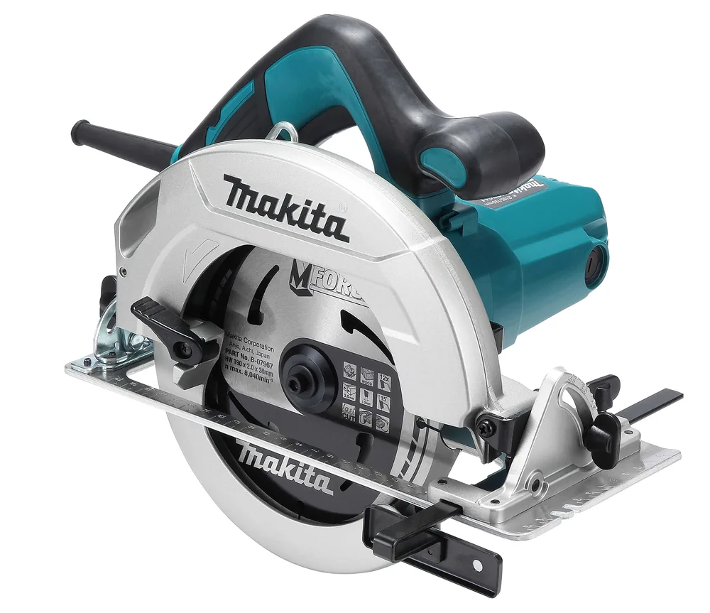 Makita Handkreissäge HS7611 in Türkis-Schwarz mit Sägeblatt