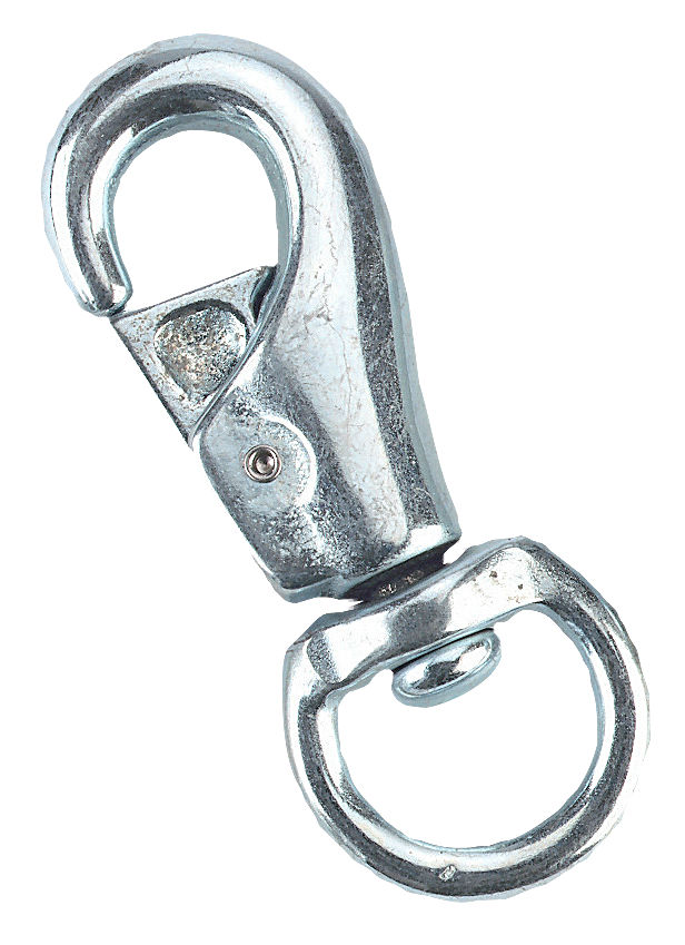 Kerbl Karabinerhaken mit Wirbel, rund verzinkt - Ideal für Landwirte und Tierhalter