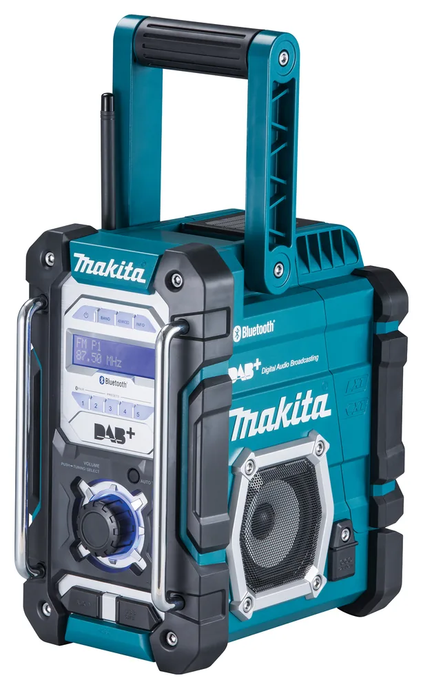 Makita Akku-Baustellenradio DMR112 in Türkis-Schwarz mit DAB+ und Bluetooth
