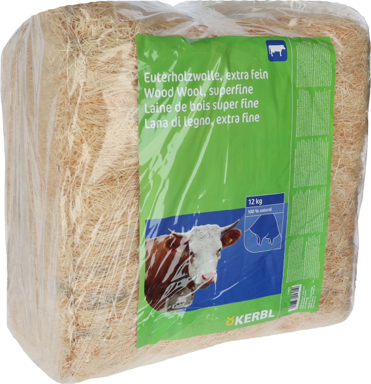 Euterholzwolle Kerbl 12 kg - Extra Fein für Euterhygiene und Massageeffekt