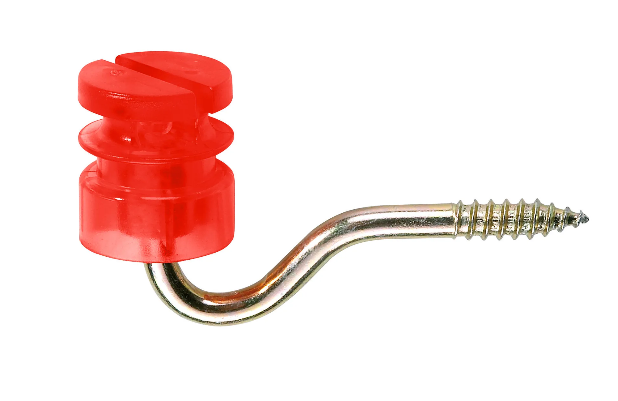 Kerbl Schlitzisolator aus Polycarbonat in Rot mit Schraubhaken für Polydraht