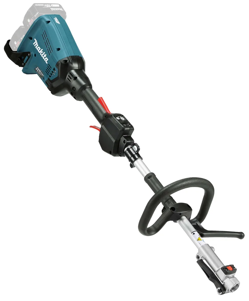 Antriebskopf des Makita DUX60Z mit Bügelgriff, Nahaufnahme