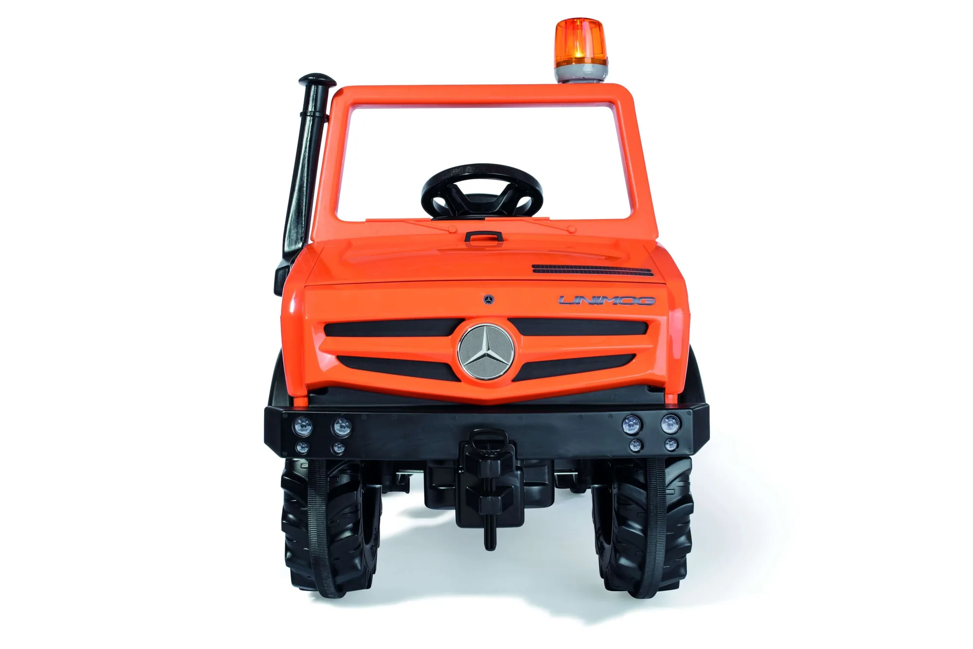 Rolly Toys Unimog Servicefahrzeug in Orange mit Lenkrad und Rundumleuchte, Rutscher für Kinder