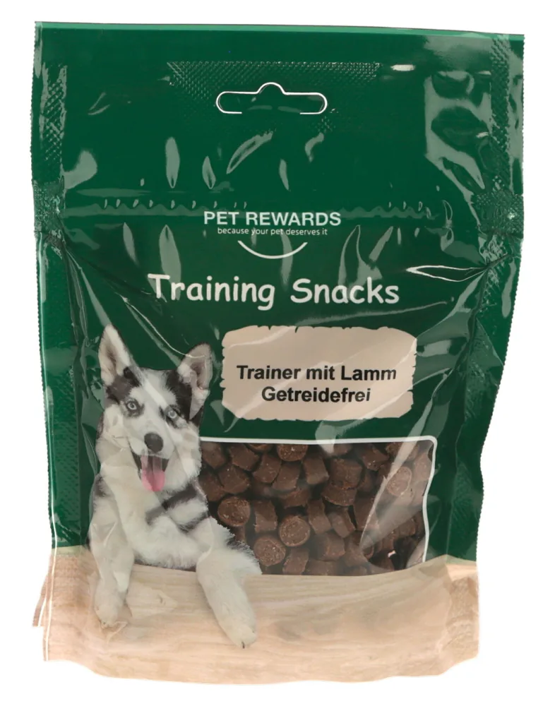 PET REWARDS Training Snacks mit Lamm, getreidefrei, im grünen Beutel