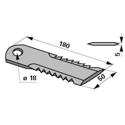 Krone Häckselmesser Pre Chop 270034231 – Maßzeichnung des Ersatzmessers