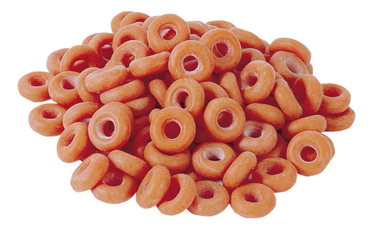 Kerbl Gummiringe für Spannzange, Haufen orangefarbener Gummiringe, 100 Stück