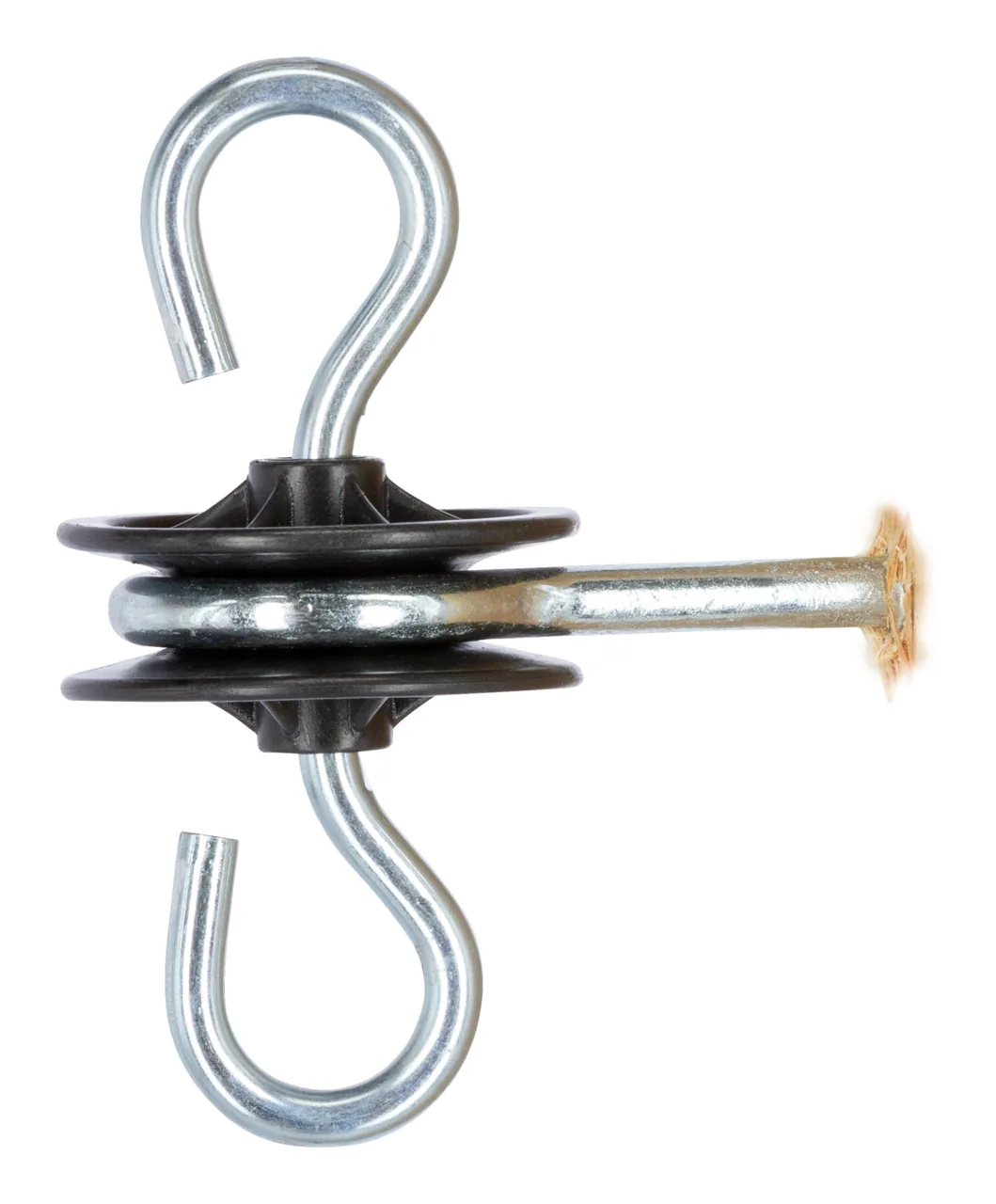 Isolator-Torgriff-Set mit zwei Umlenkrollen und S-Haken, freigestellt