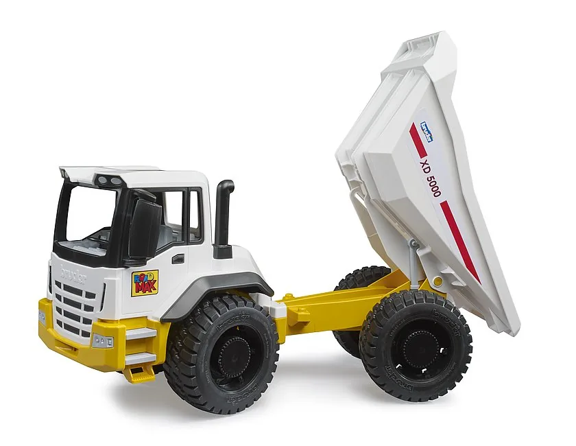 BRUDER Baustellenfahrzeug mit funktionierender Kippmulde zum Entladen von Sand