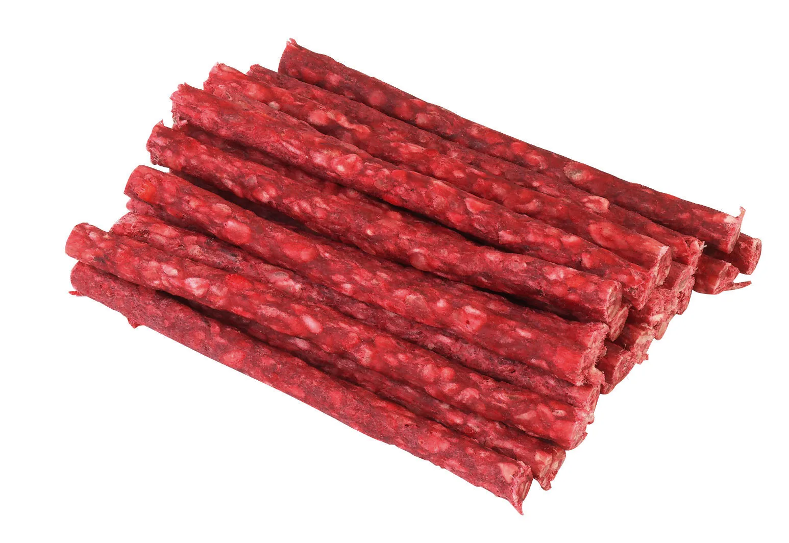 Kerbl Salami-Kaurollen für Hunde, Bündel roter Kaustangen im 100er-Pack