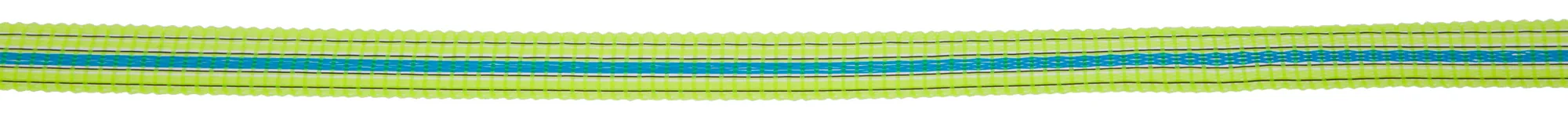 Detailansicht des AKO TopLine Plus Weidezaunbands 12 mm in Neongelb-Blau