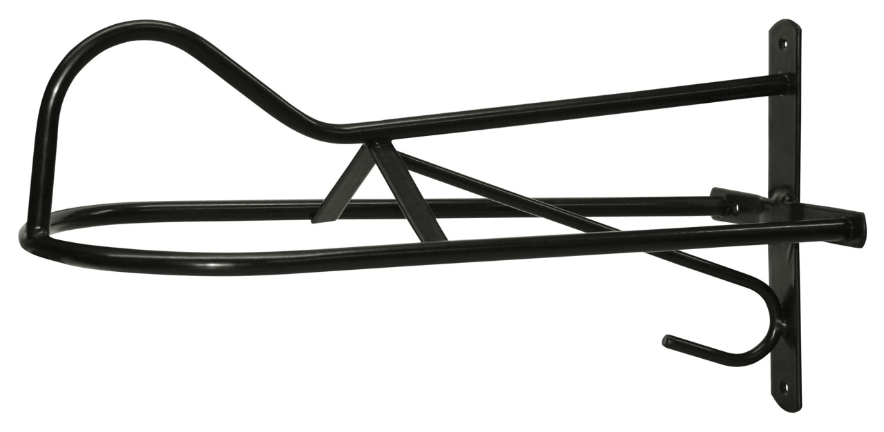 Kerbl Westernsattelhalter - Stabiler schwarzer Sattelhalter aus Metall für Landwirte und Tierhalter, ideal zur Wandmontage mit extra breiter Auflage und Trensenhalterhaken. Kerbl Westernsattelhalter - Stabiler schwarzer Sattelhalter aus Metall für Landwirte und Tierhalter, ideal zur Wandmontage mit extra breiter Auflage und Trensenhalterhaken.