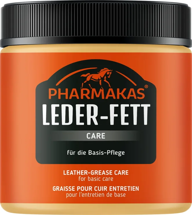 Pharmakas Leder-Fett in der orangefarbenen Dose, 500 ml