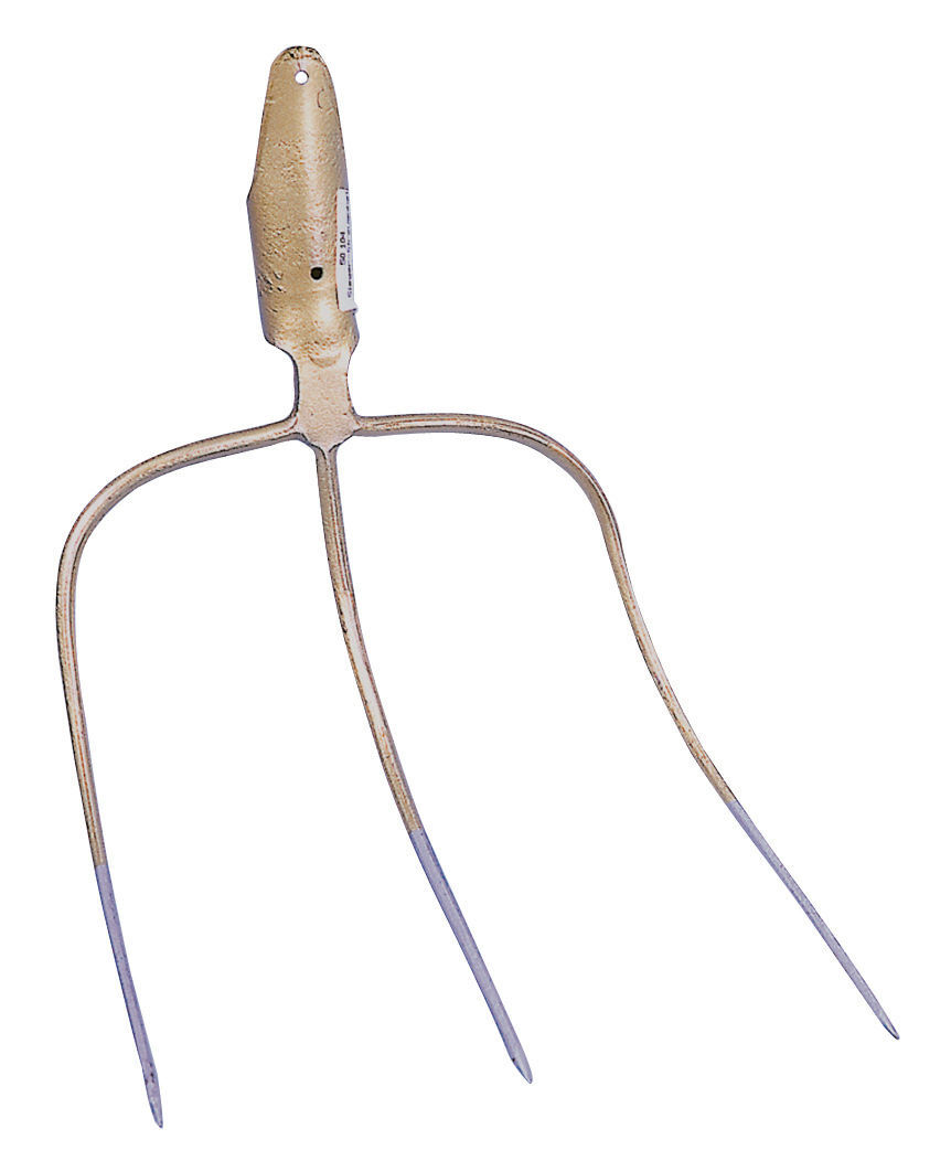 Kerbl Streugabel ohne Stiel, 3 Zinken, 30 x 30 cm, für Heu, Feld und Stall, handgeschmiedet und gehärtet