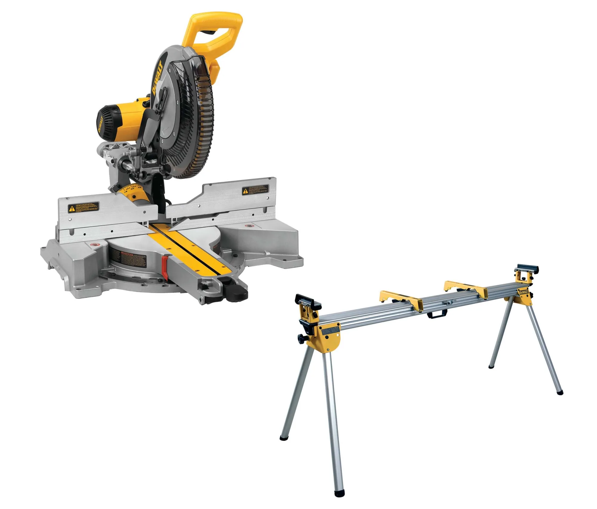 DeWalt DWS780 Kapp- und Gehrungssäge mit Zugfunktion und Untergestell