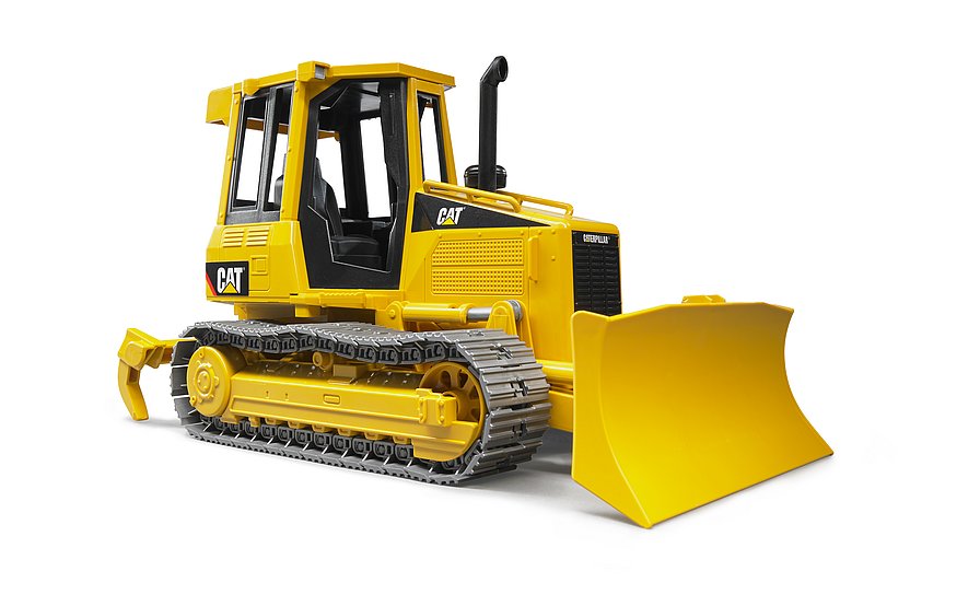 Gelber Bruder Cat Kettendozer (02443) mit verstellbarem Planierschild