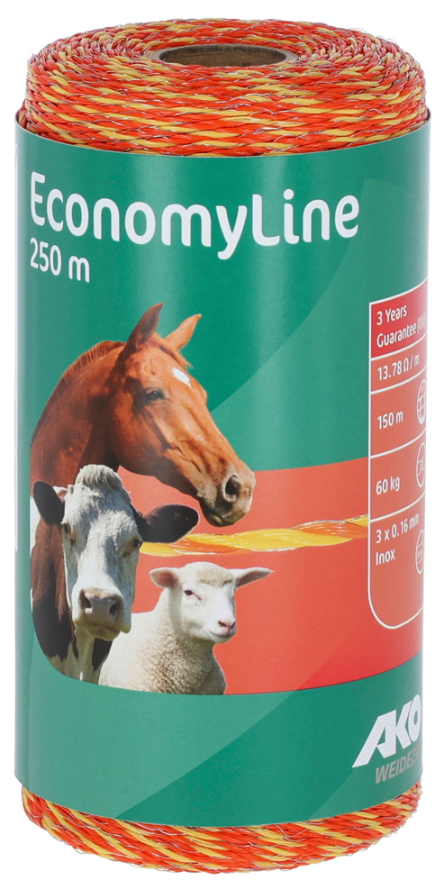 Perlonlitze 250m von Kerbl - Robuste, langlebige Litze für Landwirte und Tierhalter zur sicheren Umzäunung und Leineführung.