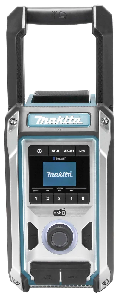 Makita DMR115 Akku-Baustellenradio mit Digitalanzeige und Drehregler