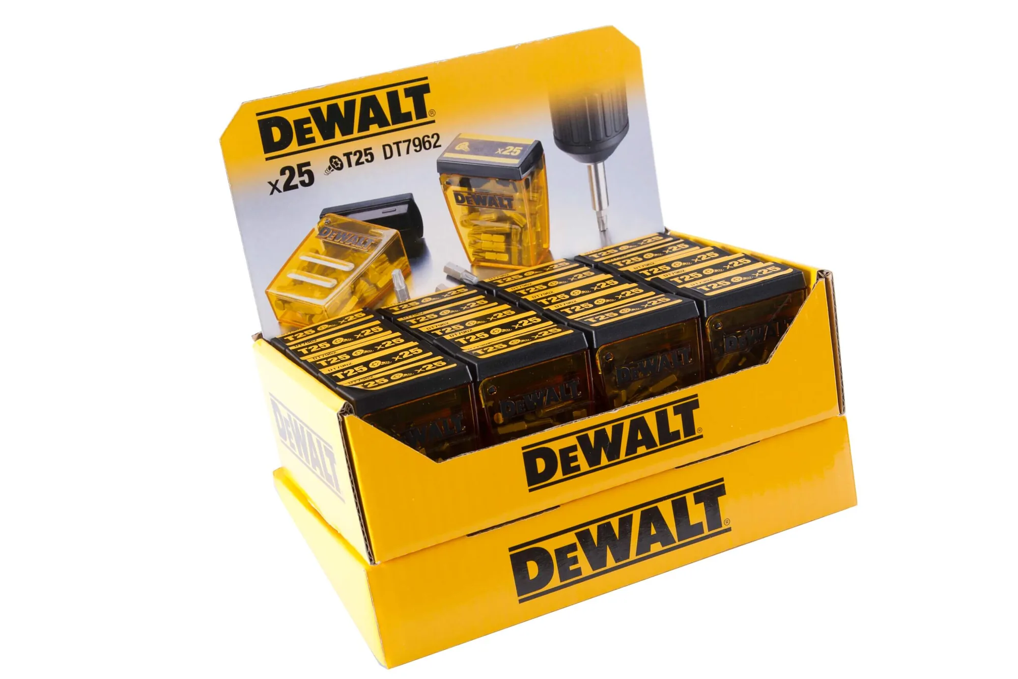 DeWalt DT7962 Thekendisplay mit 20 Boxen Impact-Schrauberbits T25 25 mm