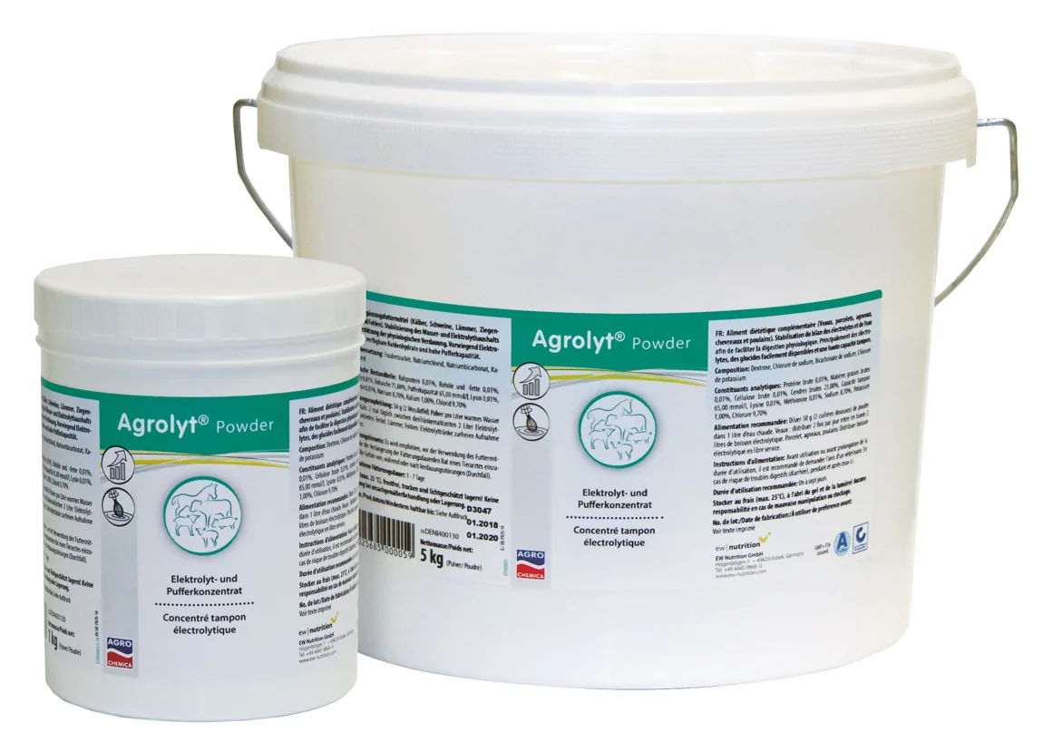 Kerbl Agrolyt Powder Elektrolyt- und Pufferkonzentrat als 1 kg Dose und 5 kg Eimer