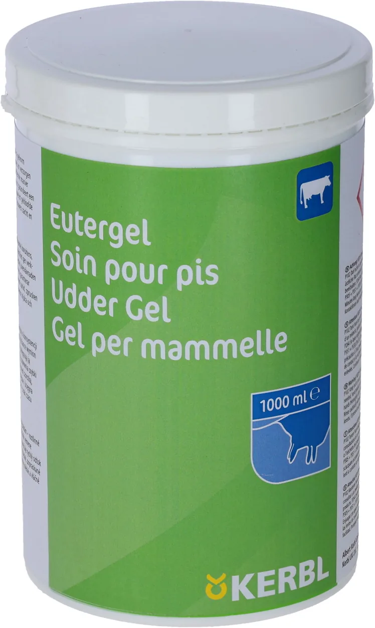 Kerbl Eutergel im grün-weißen Tiegel, abwaschbarer Pflegebalsam, 1000 ml